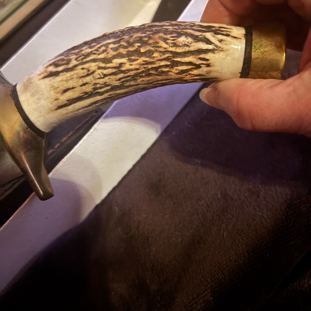 Whitetail Cutlery stag handle Hunting Knife w/ Sheath-14 3/4” overall length - Picture 4 of 7
